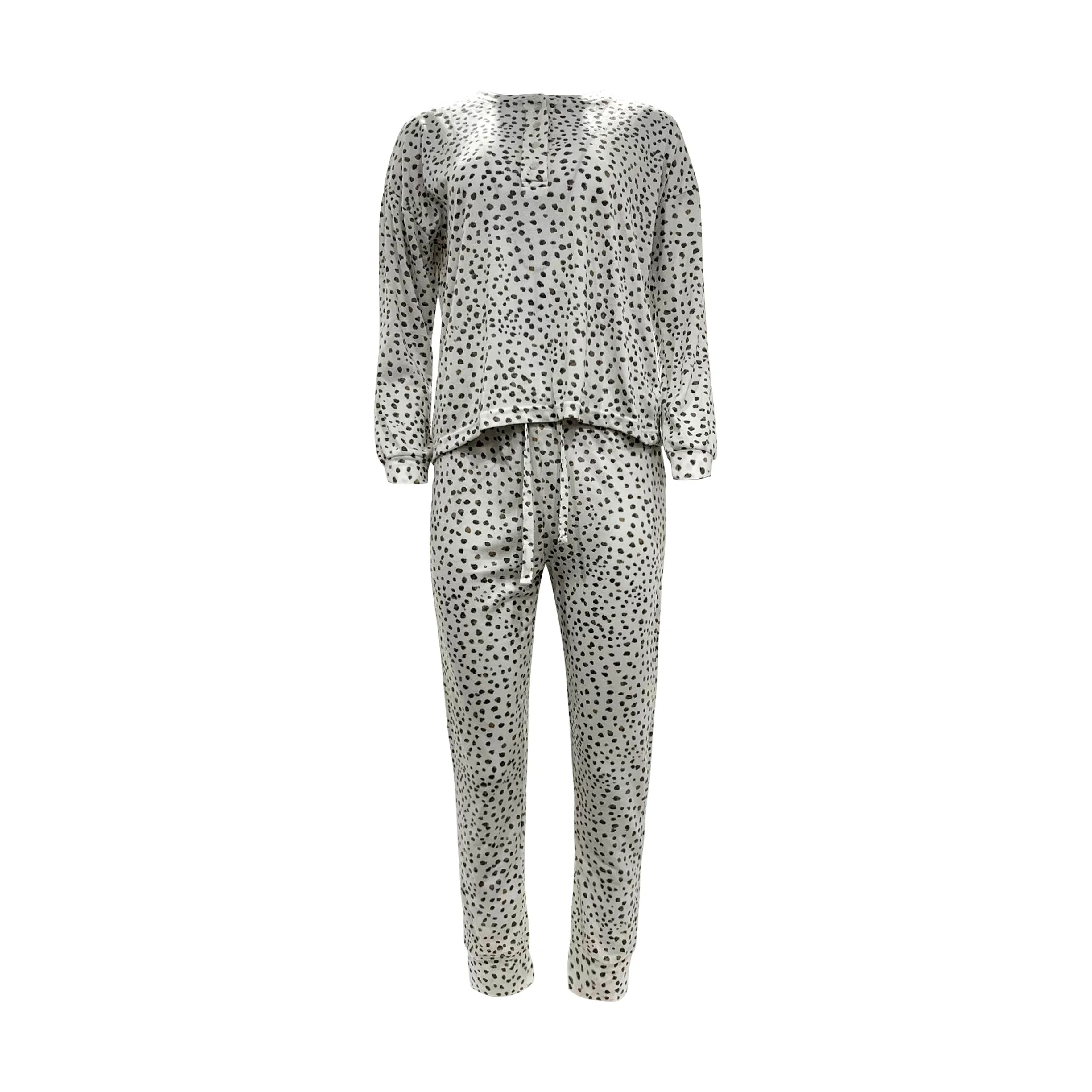 2pc Henley Top Loungewear Set