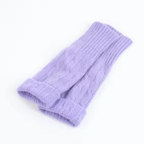 Bluebell Purple Cable Fingerless Gloves