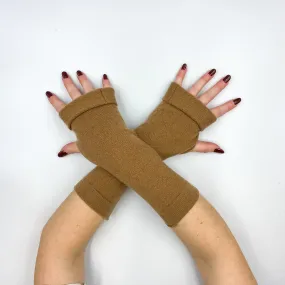 Butterscotch Brown Fingerless Gloves