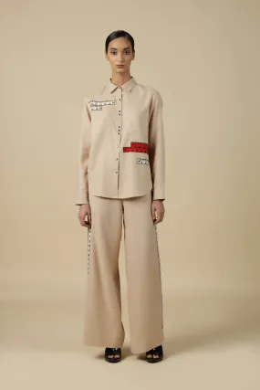 Flared Pants Of (Measuring Tape High Low Shirt)