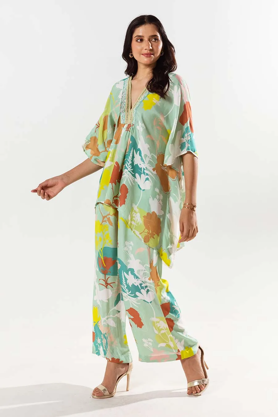 Green Printed Top and Pant Co-ord Set