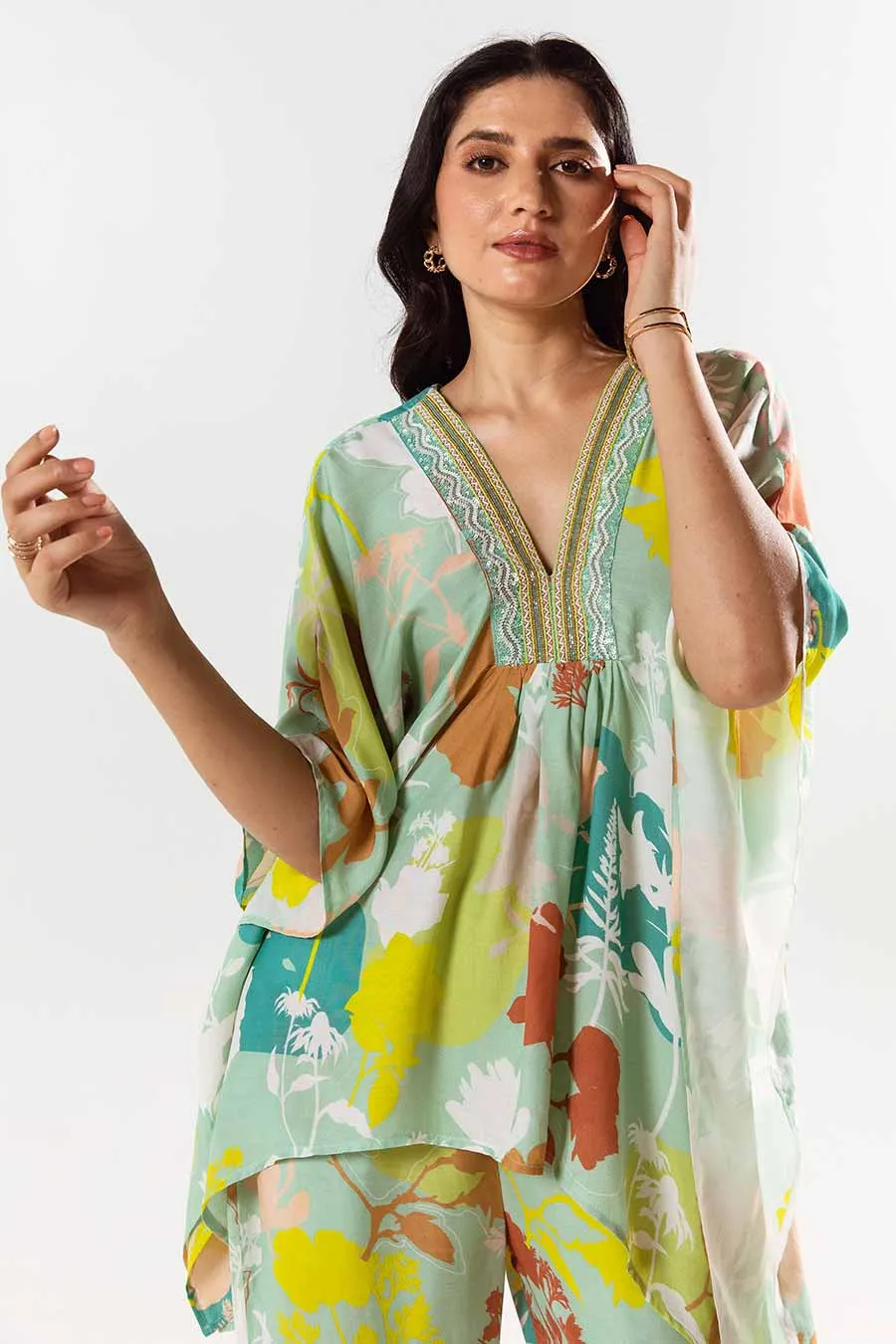 Green Printed Top and Pant Co-ord Set