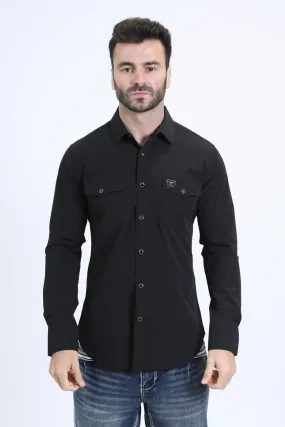 Men's Performance Western Long Sleeve Black Shirt