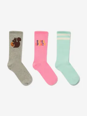 Mini Rodini Kids Super Sporty 3 Pack Socks Set in Multicolour