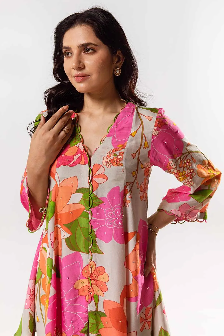 Multicolour Printed Top and Pant Co-ord Set