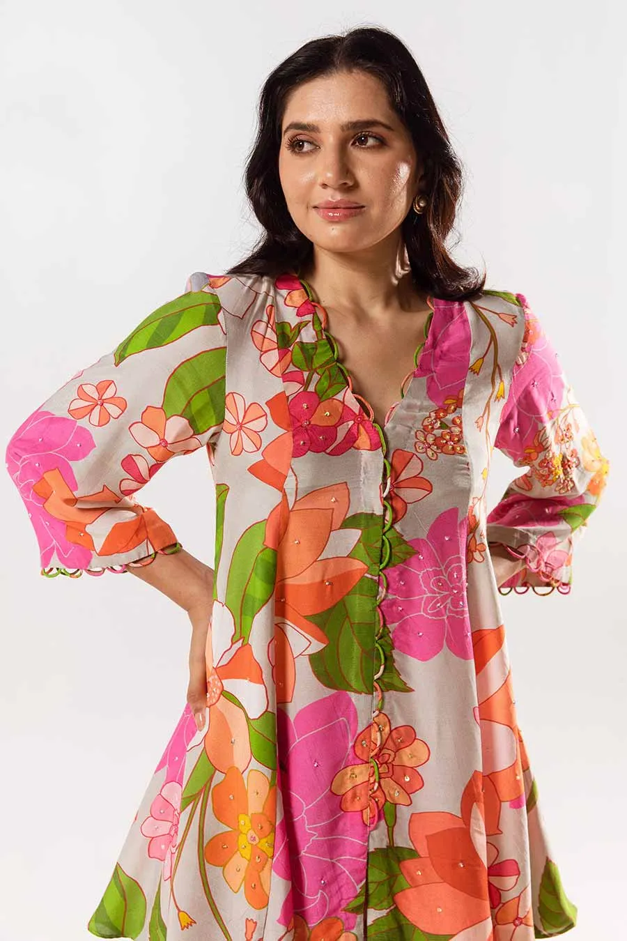 Multicolour Printed Top and Pant Co-ord Set