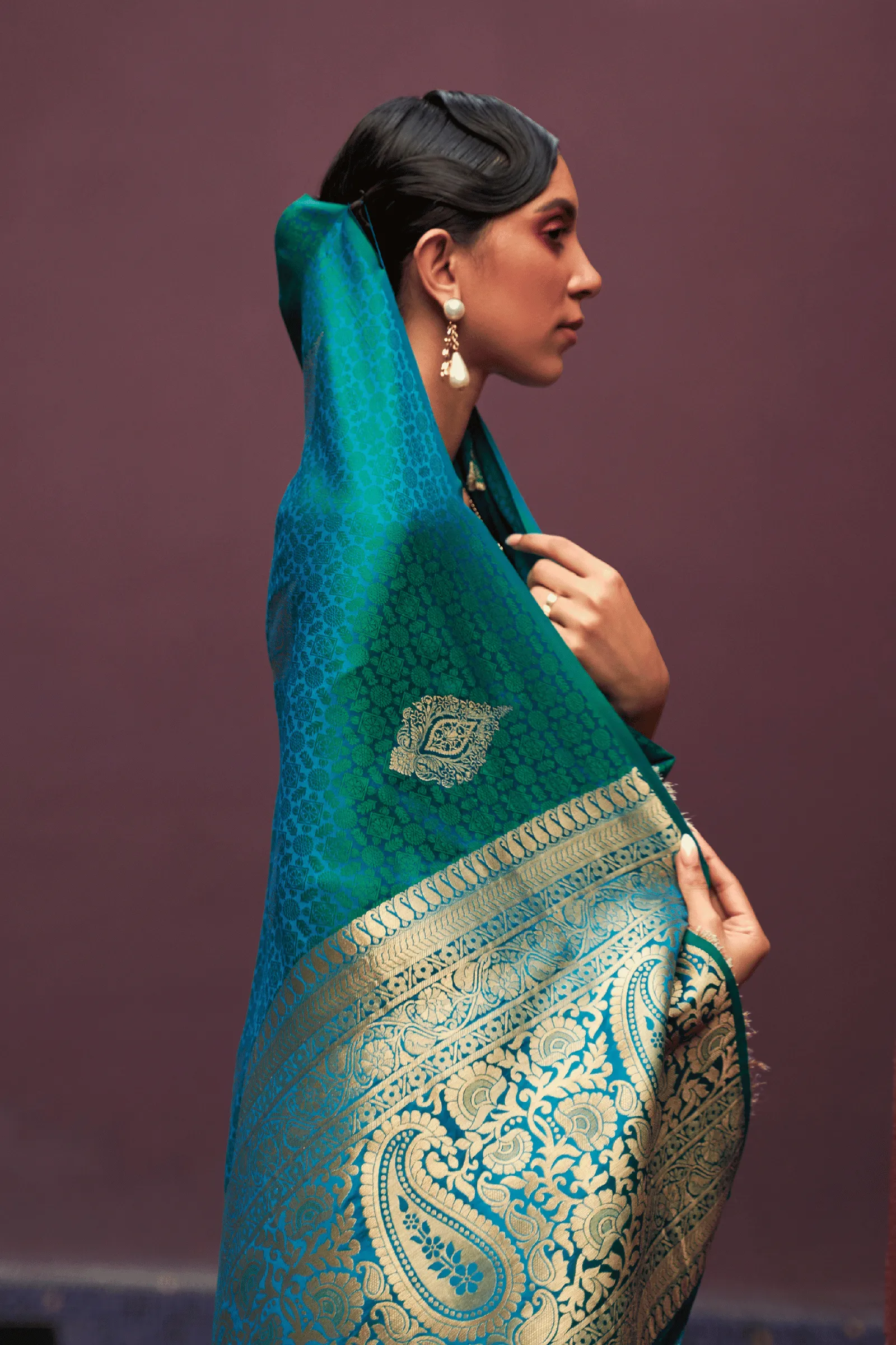 Ready to Wear Borderless Shaded Silk Saree