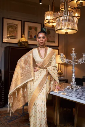 Ready to Wear Copper Zari Woven Silk Saree