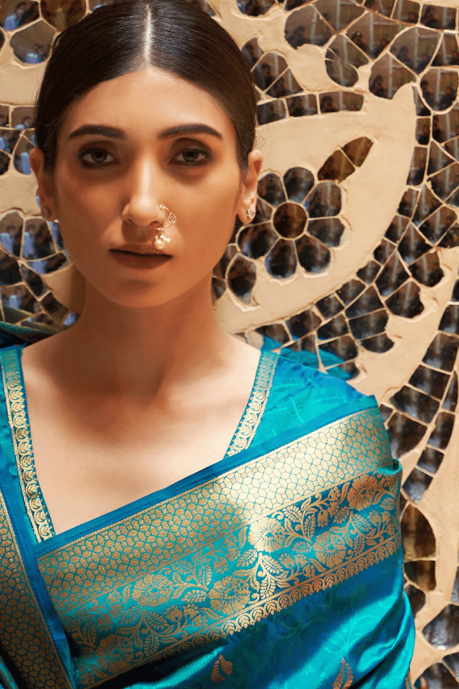 Ready to Wear Kanjeevaram Saree with Gold Border