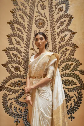 Ready to Wear Kanjeevaram Saree with Gold Border
