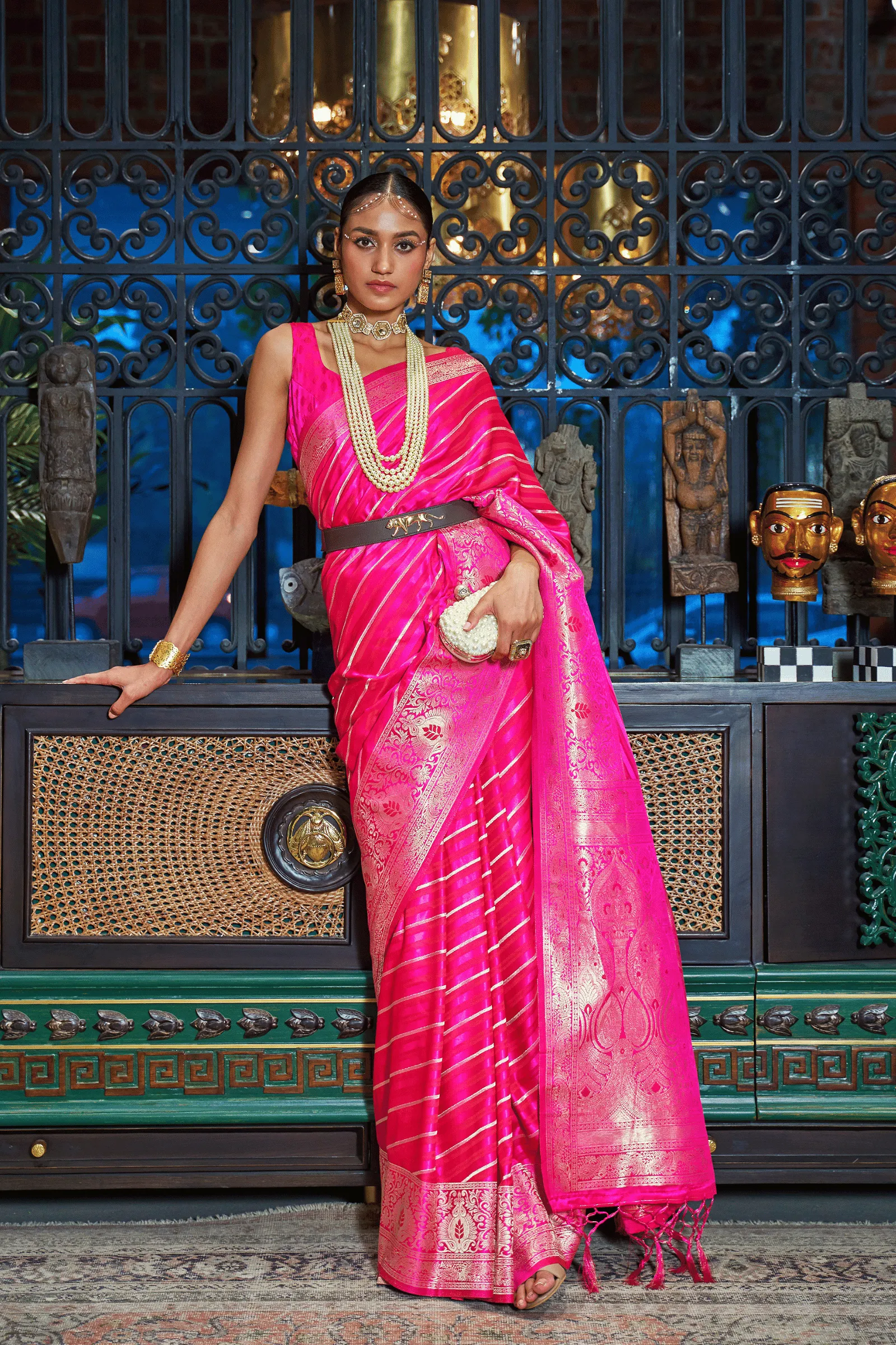 Ready to Wear Leheriya Kanjeevaram Saree