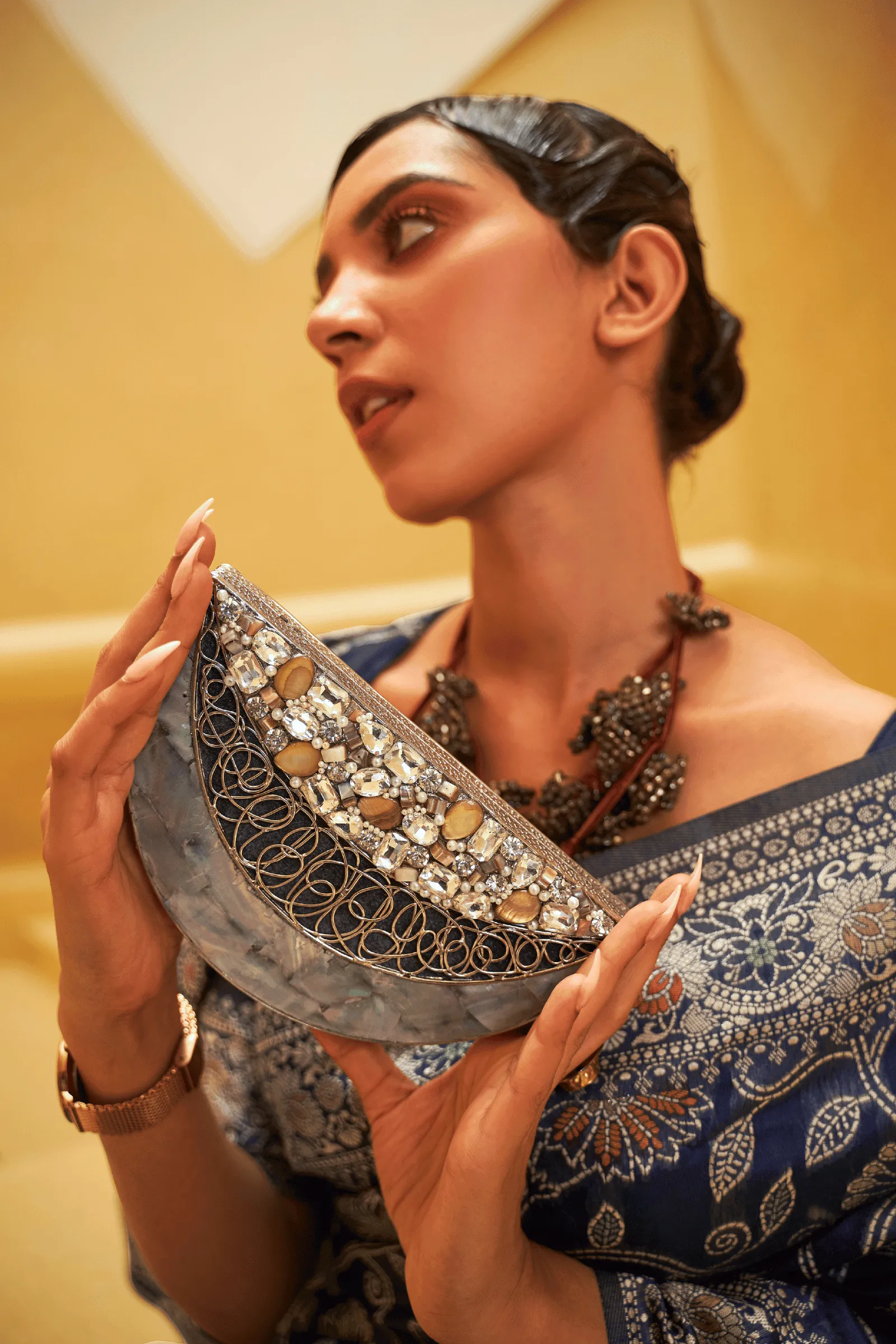 Ready to Wear Lucknawi Weaving Silk Saree