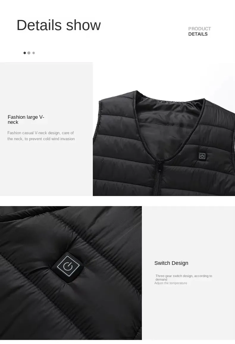 Unisex Heated V Neck Gilet