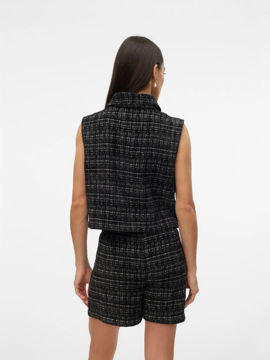 Vmclever Wide Vest Wvn - Zwart Dessin