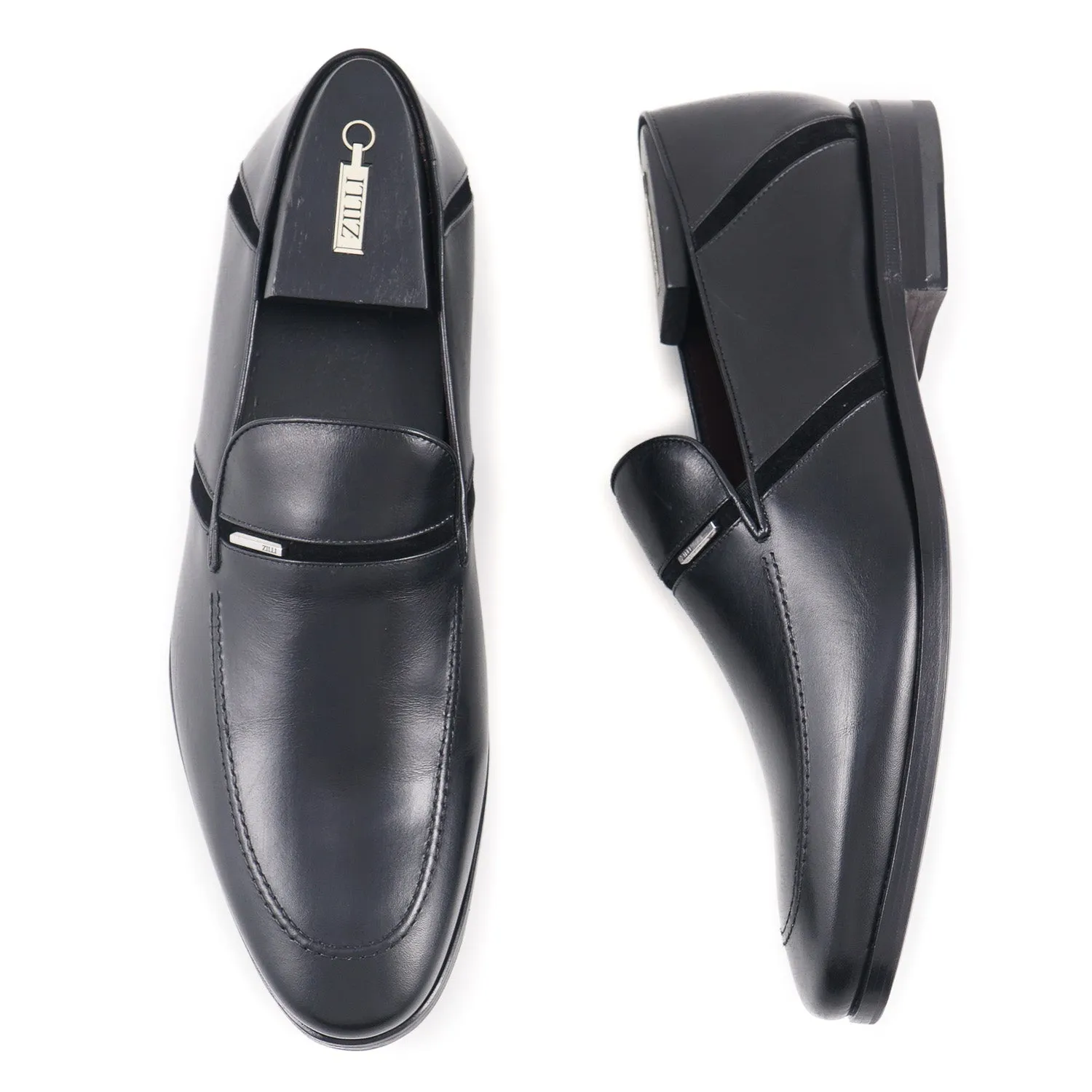 Zilli Calf Leather and Suede Loafers